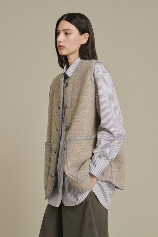 Jacke Chicago - Beige/Grau - Wolle - Damen