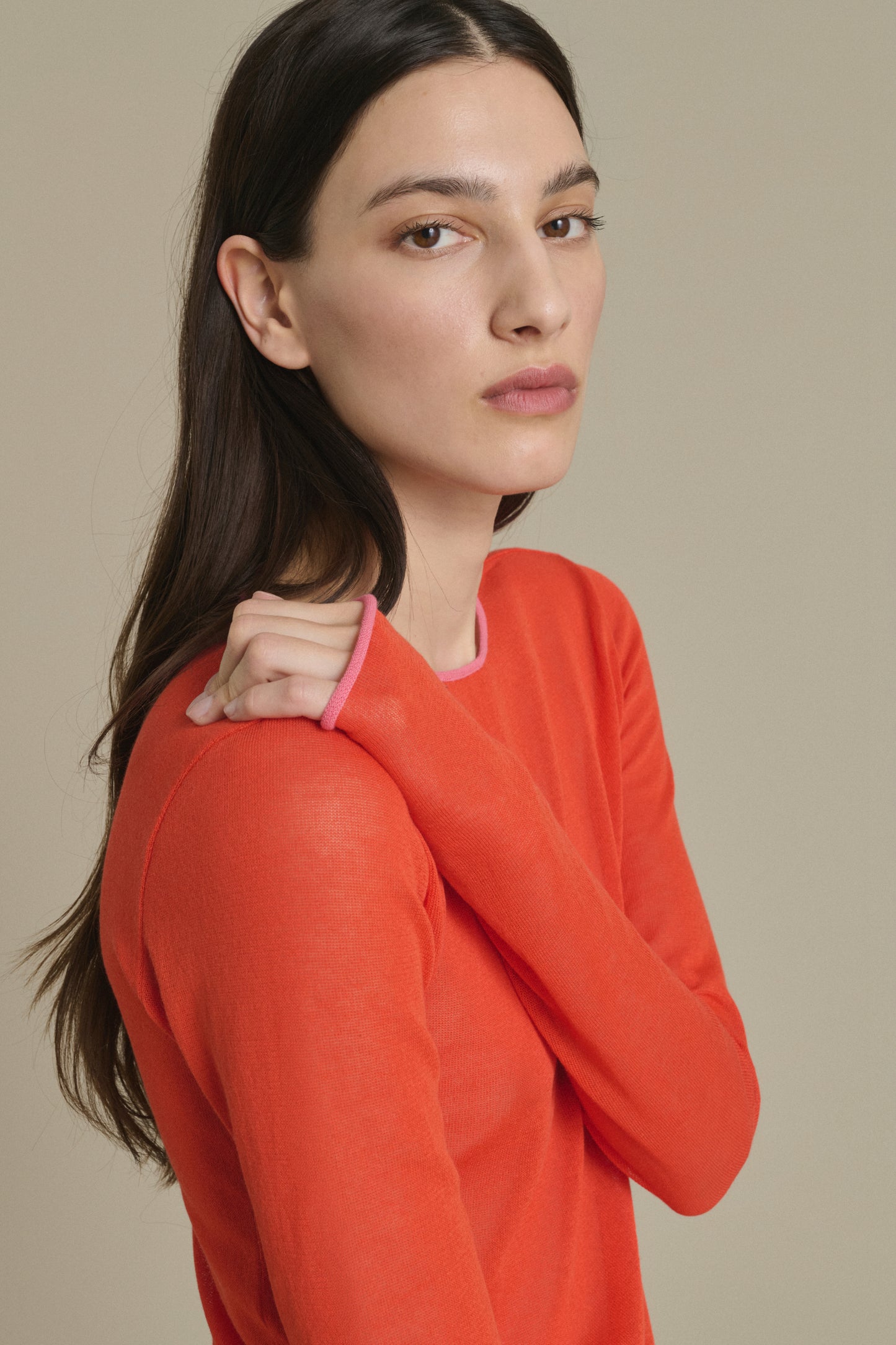 Kleid Irene mini orangerot aus Strickware Soeur & TL180 - Soeur