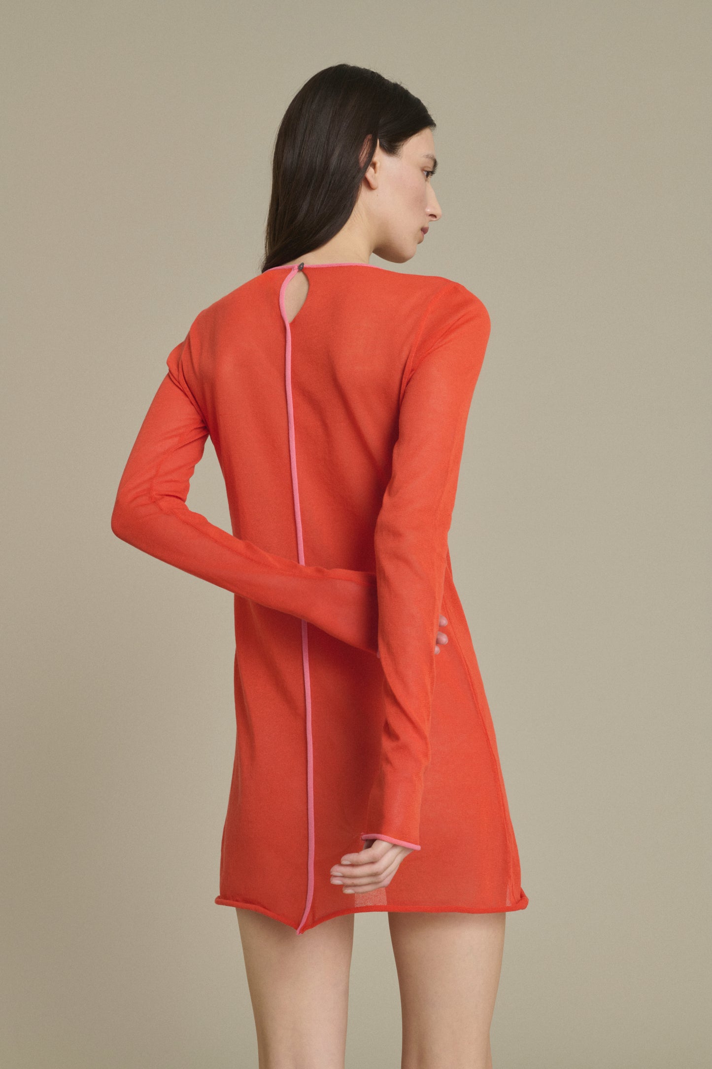 Kleid Irene mini orangerot aus Strickware Soeur & TL180 - Soeur