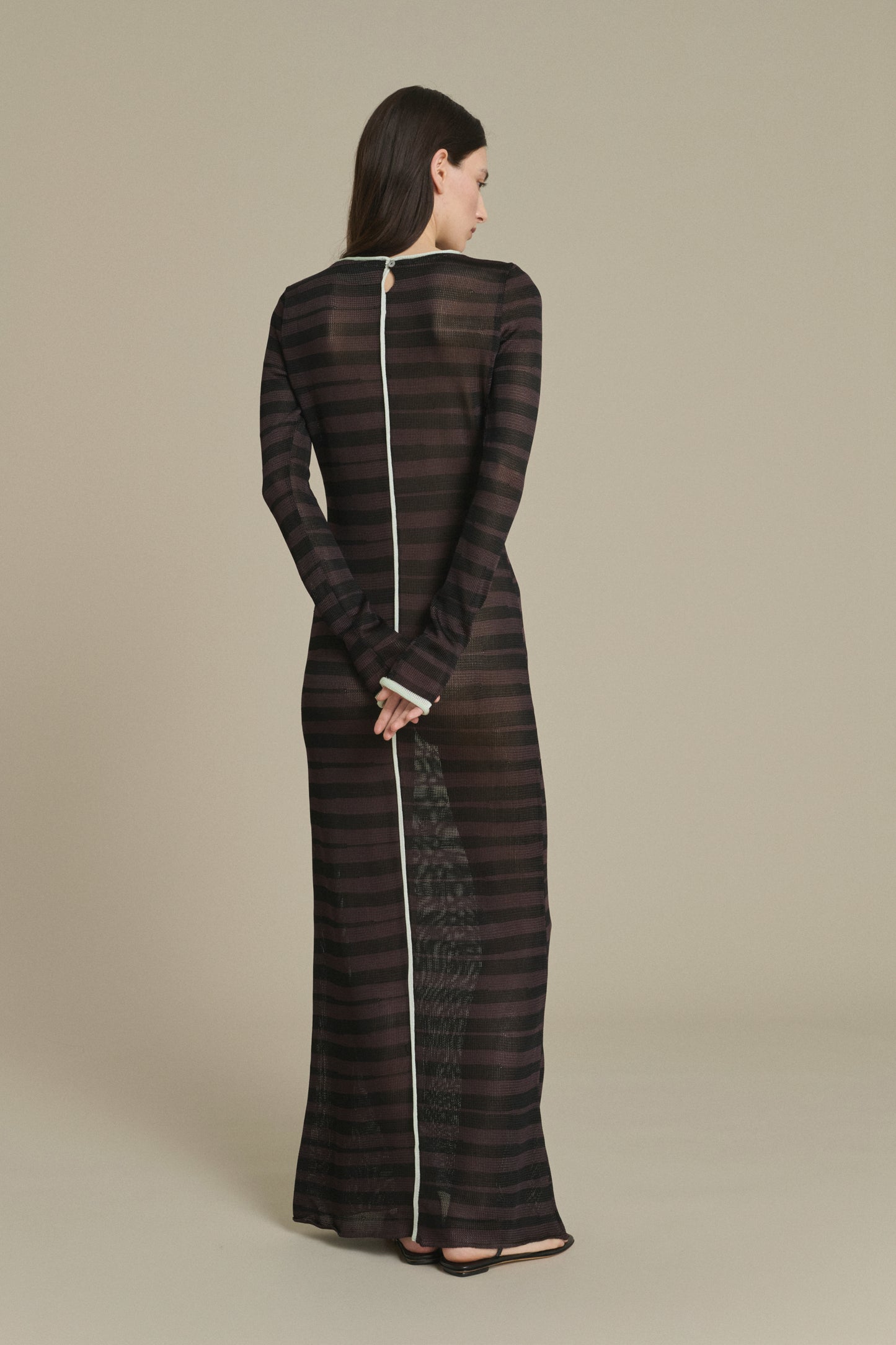 Kleid Momo lang gestreift Schokolade und Schwarz Soeur & TL180 - Soeur