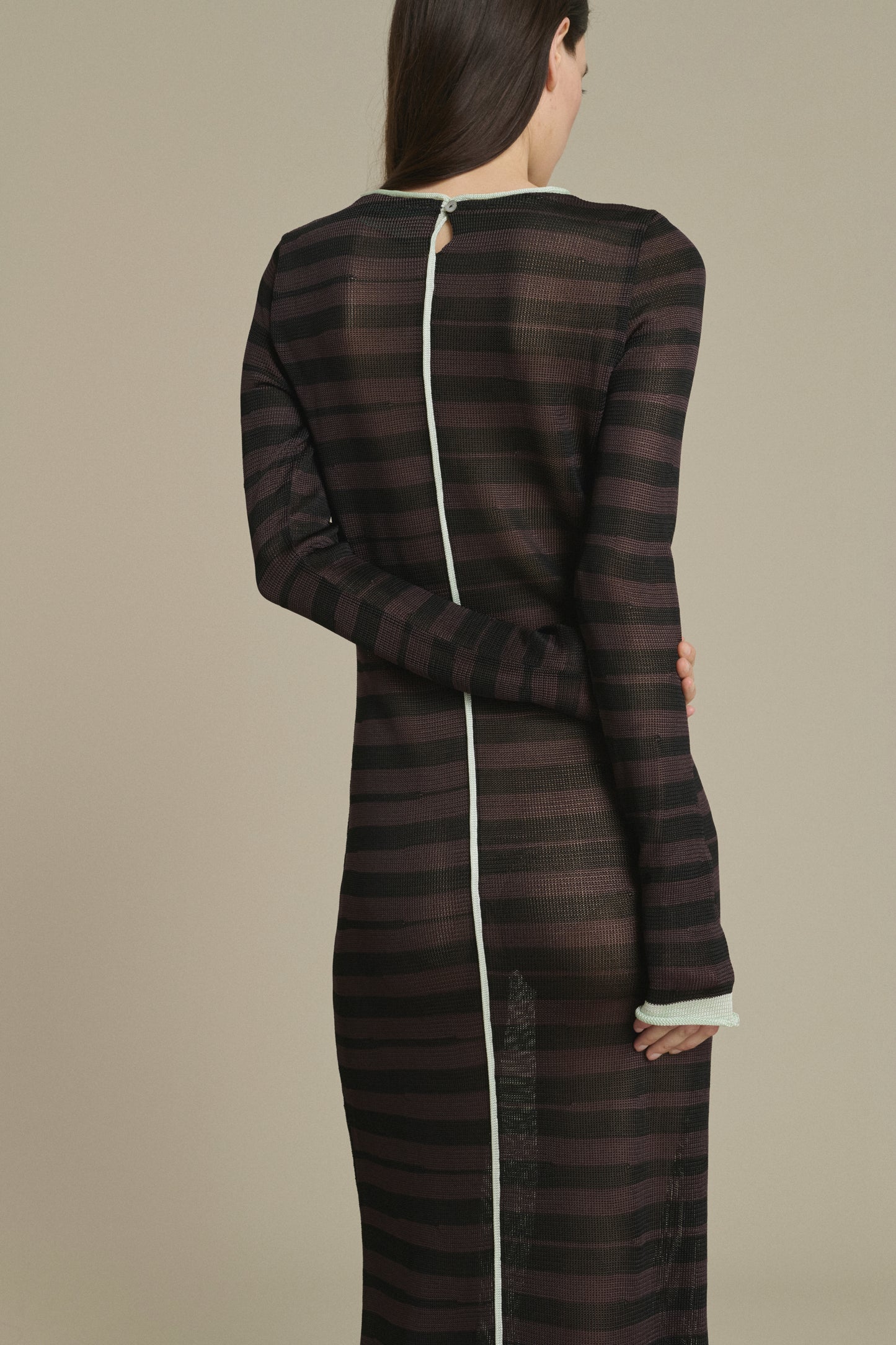 Kleid Momo lang gestreift Schokolade und Schwarz Soeur & TL180 - Soeur