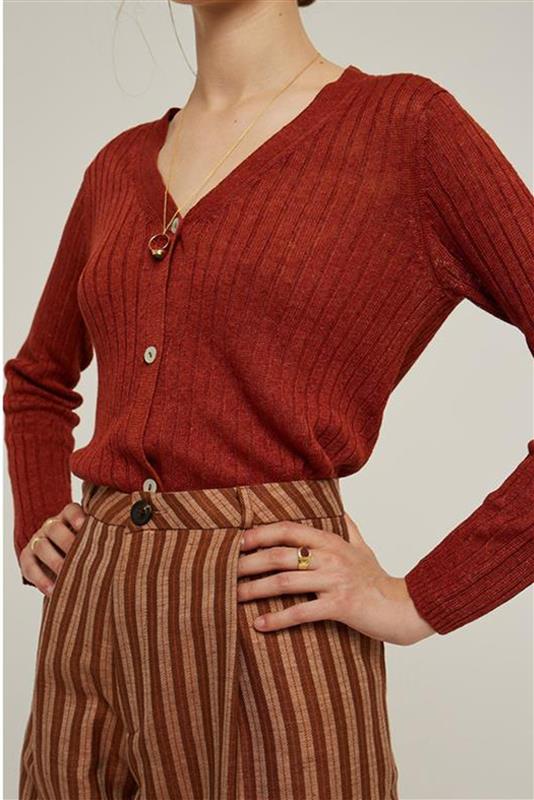 CARDIGAN FIBRE BEIGE MELIERT vue 2