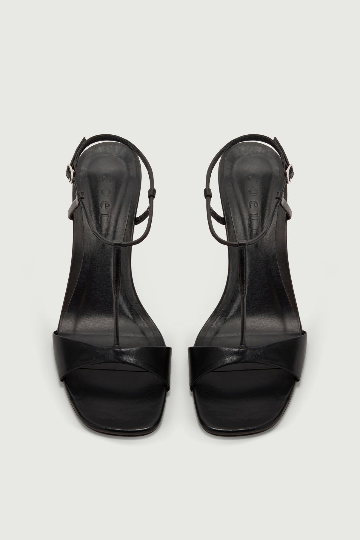 Sandalen Cecilie – Schwarz Leder mit Absatz – Soeur vue 5