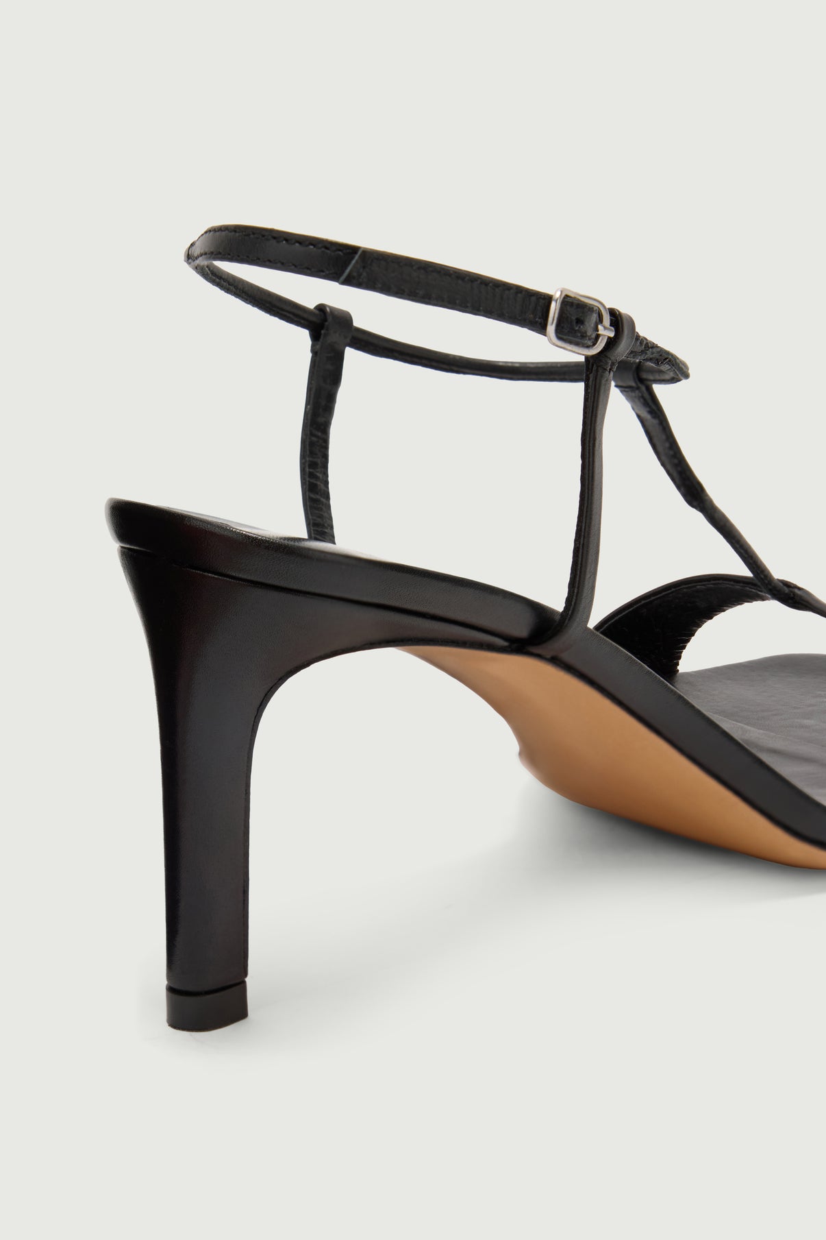 Sandalen Cecilie – Schwarzes Leder mit Absatz – Soeur vue 6