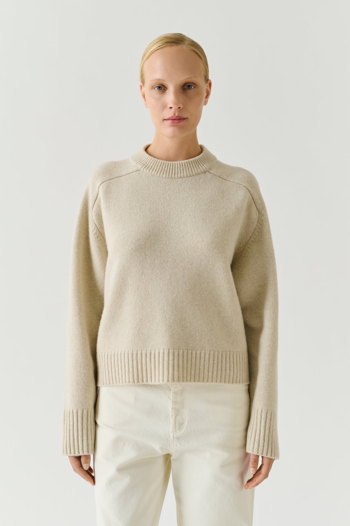 Pullover Will – Écru Chiné – Merinowolle – Damen vue 1