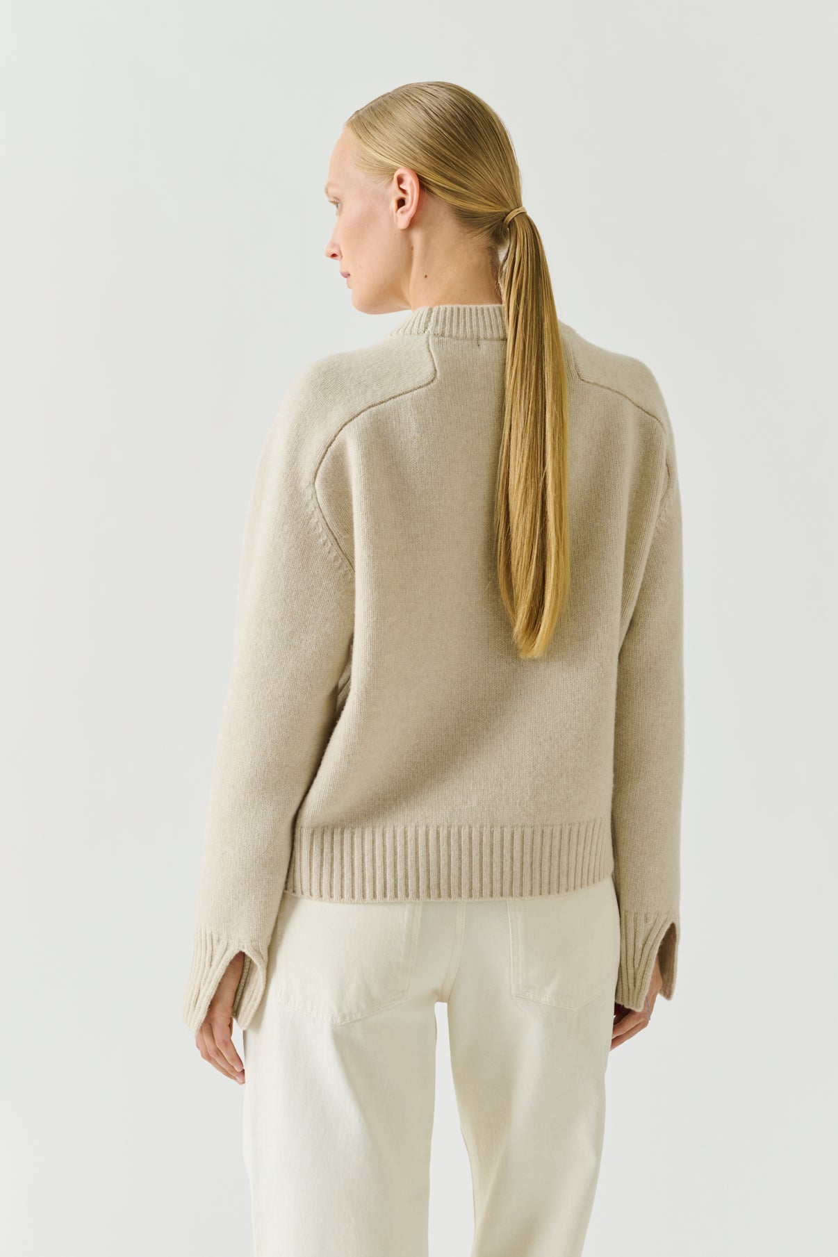 Pullover Will – Écru Meliert – Merinowolle – Damen vue 3
