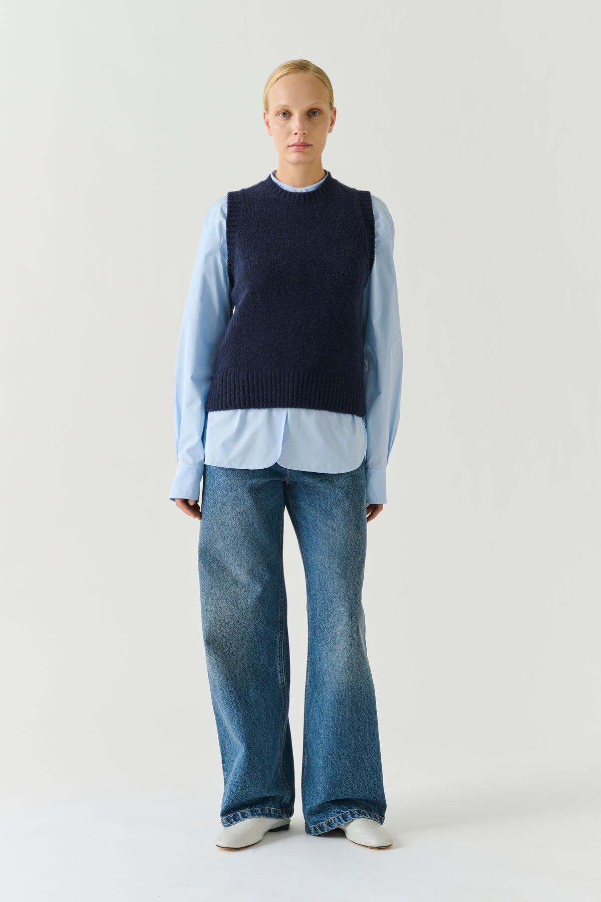 Pullover Namaste – Navy – Wolle – Damen vue 2