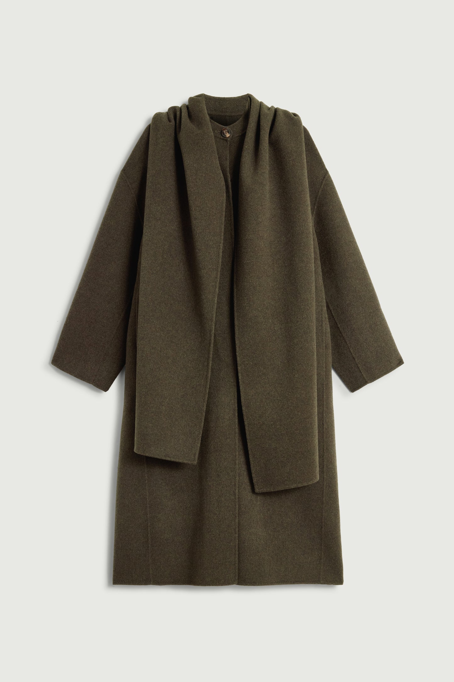 Mantel Finn – Kaki Meliert – Wolle – Damen