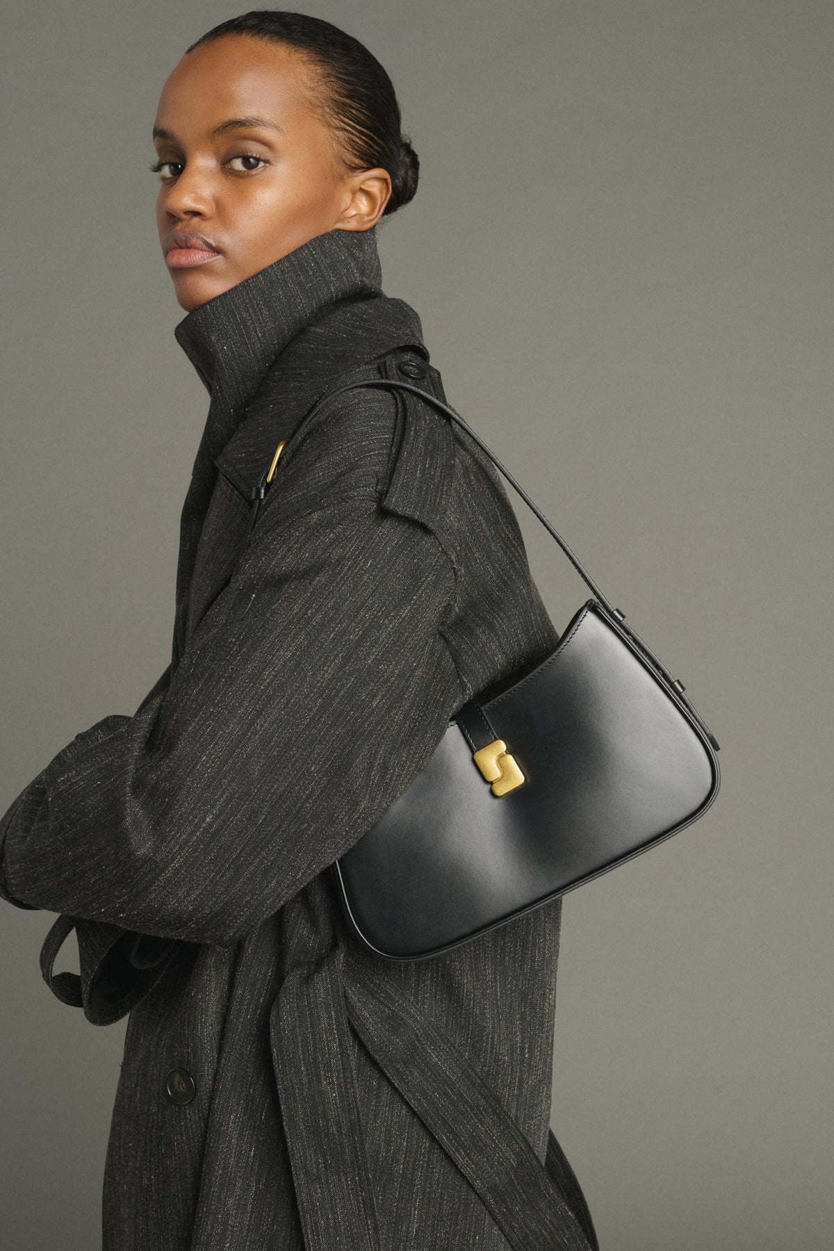 Tasche Bonnie – Schwarz, Boxleder, S-Schnalle – Soeur vue 2