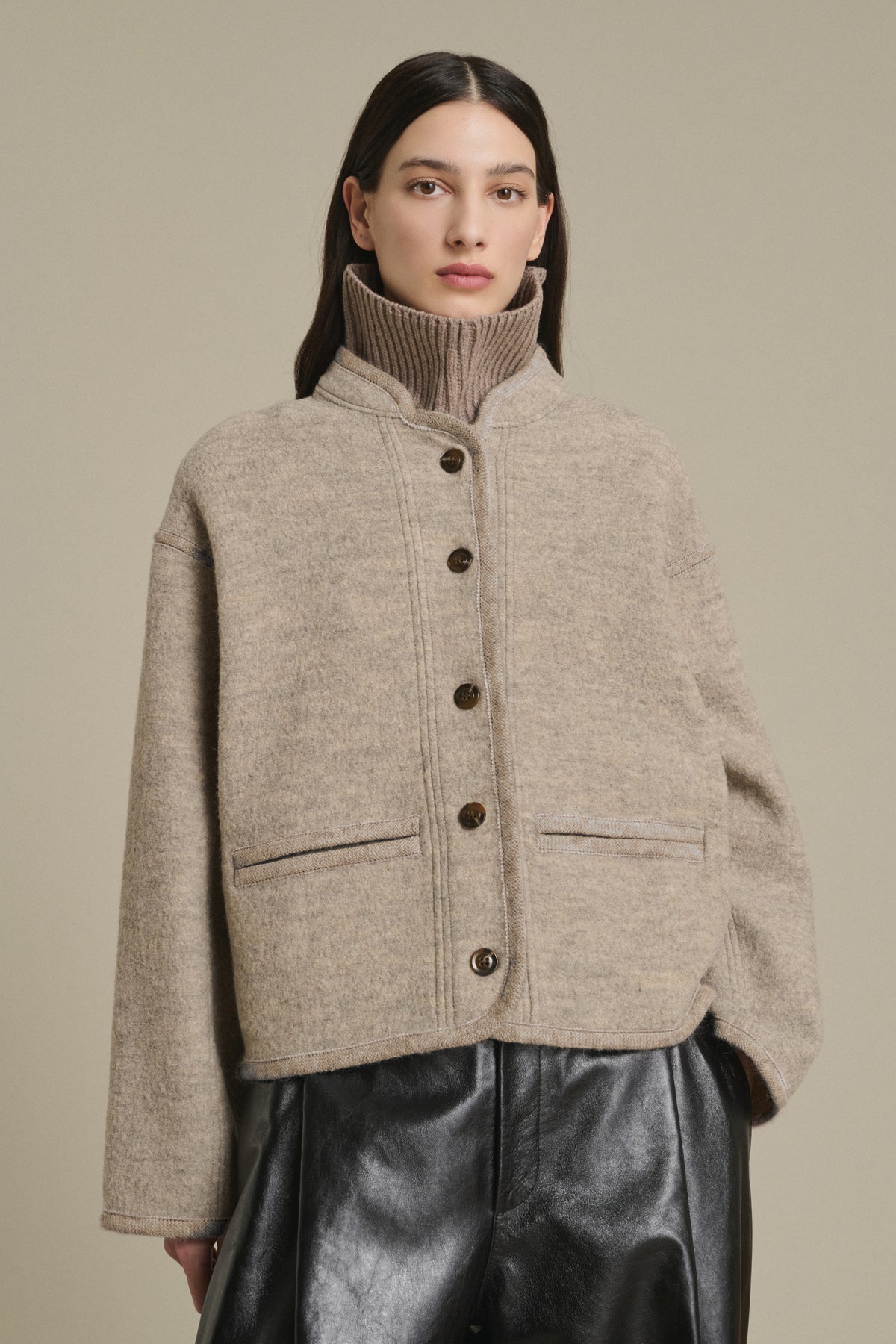 JACKET OLYMPE BEIGE/GREY vue 1