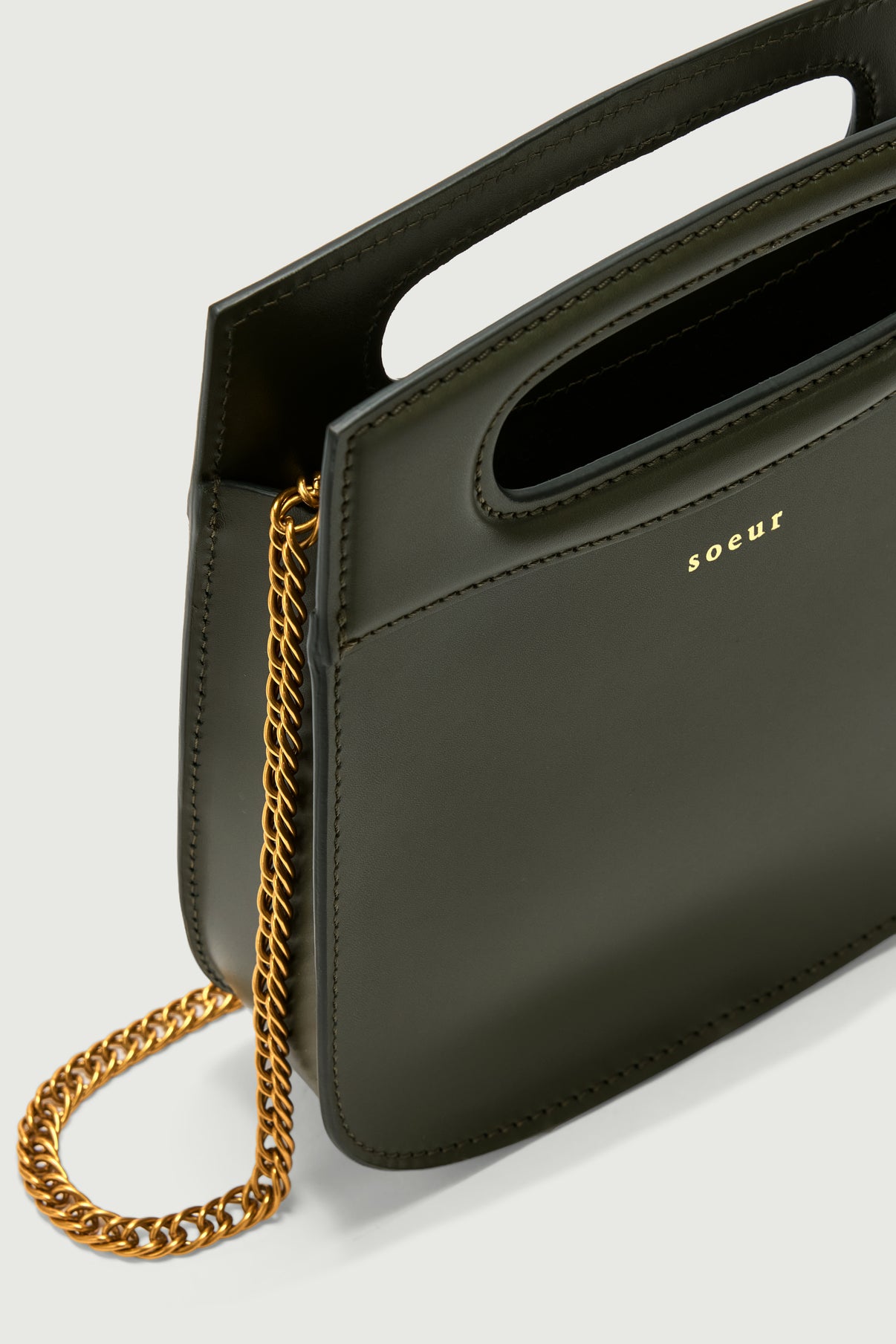 Cheri Mini Tasche – Militärgrün – Leder – Damen vue 4