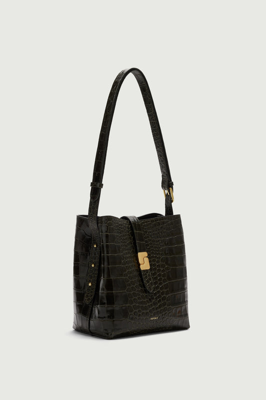 Tasche Bello Mini - Olivgrün - Leder - Damen
