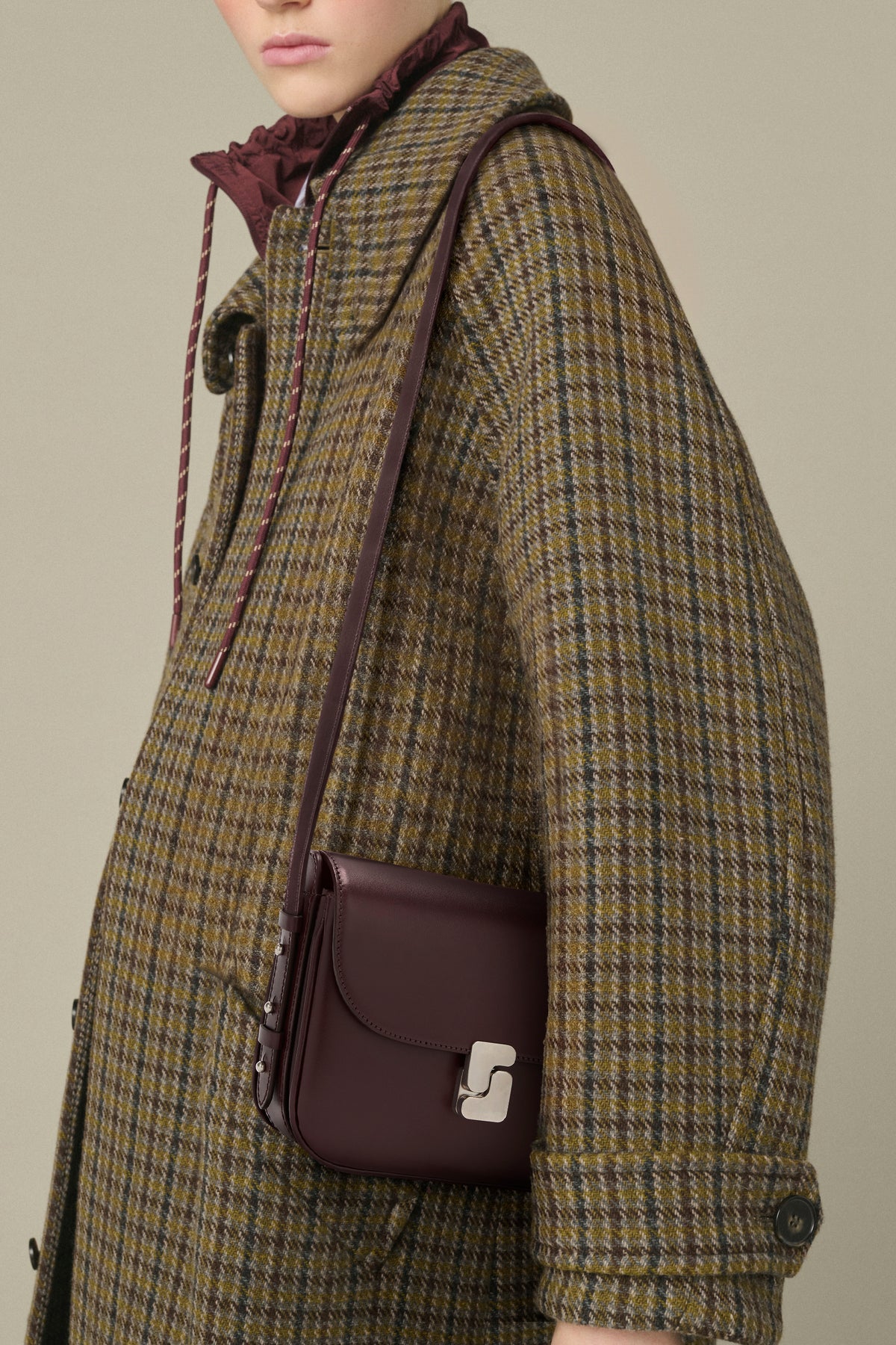 Tasche Bellissima Mini – Bordeauxrot, Boxleder – Soeur