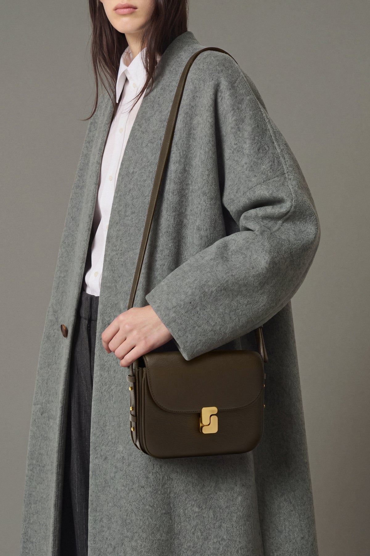 Tasche Bellissima Mini – Dunkelkhaki, Leder Graine – Soeur